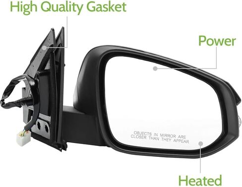 Left Driver Side Mirror Fits 2013-2015 Toyota RAV4, with Power Heated Turn Signal and Manual Folding Without Blind Spot Match Black Replace 87940-42B50 (7Pins) (Left/Driver Side) in Saudi Arabia