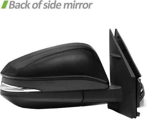 Left Driver Side Mirror Fits 2013-2015 Toyota RAV4, with Power Heated Turn Signal and Manual Folding Without Blind Spot Match Black Replace 87940-42B50 (7Pins) (Left/Driver Side) in Saudi Arabia
