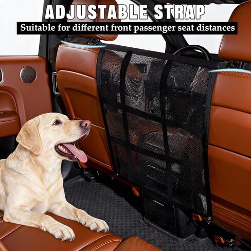 Dog Car Barrier,Dog Car Net Barrier with Mesh Organizer,Universal Pet Barrier for Sedan,SUV,Truck with A Pet Tie Out Cable in Saudi Arabia
