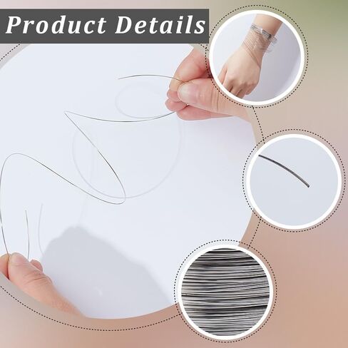 CREATCABIN 200 حلقة مجوهرات سلك الذاكرة الفولاذ المقاوم للصدأ سوار سلك معدني فضي التفاف قابل للخرز دائرة مستديرة 6.5 سم / 2.56 بوصة حلقات حلقات الذاكرة للديكور سوار المجوهرات DIY صنع المشاريع in Kuwait