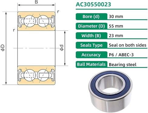 1PC AC30550023 30x55x23mm 30BD5523 ACB30x55x23 ACB30550023 Automotive Air Conditioning Bearings Auto in Kuwait