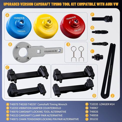 Camshaft Timing Tool Compatible with 2.0T,2.4, 2.8, 3.0T, 3.2T, 4.2, 5.2 Engine Camshaft Adjuster Key T40133 T40070 T40026 T40071 T40058 T10172 T40069 T10035 T40079 T40269 T40297 3.0 in Saudi Arabia