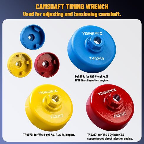 Camshaft Timing Tool Compatible with 2.0T,2.4, 2.8, 3.0T, 3.2T, 4.2, 5.2 Engine Camshaft Adjuster Key T40133 T40070 T40026 T40071 T40058 T10172 T40069 T10035 T40079 T40269 T40297 3.0 in Saudi Arabia