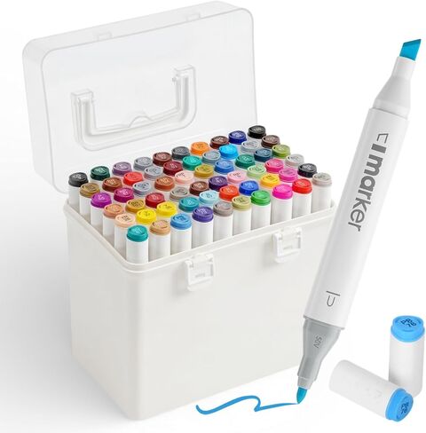 Alcohol Markers Brush and Fine Tip,24 Colors Dual Tip Art Coloring Markers Set,Drawing Markers, Coloring Marker for Kids Adult Book Drawing Sketching Painting. in Saudi Arabia