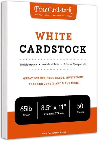 White Card Stock Paper | 8.5 x 11 Inch Thick Heavy Weight Smooth Cardstock | 50 Sheets Per Pack | 120lb Cover (325gsm) in Saudi Arabia