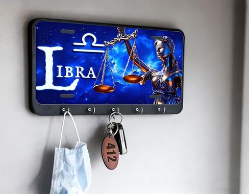 Libra.Ladies'.Decorative Front License Plate Cover.Wall Decoration.Vehicle Decoration.Female License plate6x12inch 4(Holes) in Saudi Arabia
