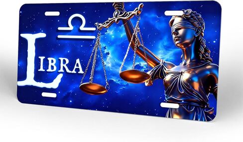 Libra.Ladies'.Decorative Front License Plate Cover.Wall Decoration.Vehicle Decoration.Female License plate6x12inch 4(Holes) in Saudi Arabia