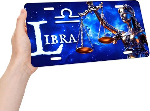 Libra.Ladies'.Decorative Front License Plate Cover.Wall Decoration.Vehicle Decoration.Female License plate6x12inch 4(Holes) in Saudi Arabia