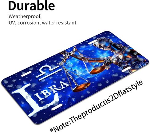 Libra.Ladies'.Decorative Front License Plate Cover.Wall Decoration.Vehicle Decoration.Female License plate6x12inch 4(Holes) in Saudi Arabia