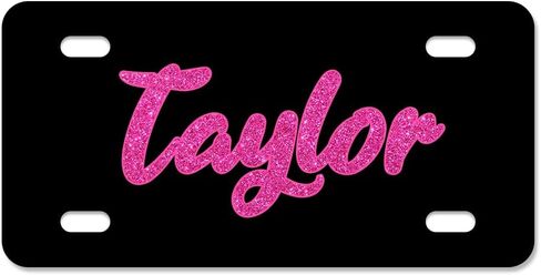 Personalized License Plate,6x3 Inch Custom Tag 20 Glitter Effect Colors Personalized License Plates Name Text Mini License Plate in Saudi Arabia