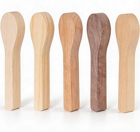 5 Pcs Wood Carving Spoon Blank Set – Unfinished Black Walnut, Maple, Cherry, Beech & Pine Wood for Whittling, Spoon Carving Kit with Anti-Cut Gloves for Beginners, Wooden Blanks for Carving in Saudi Arabia