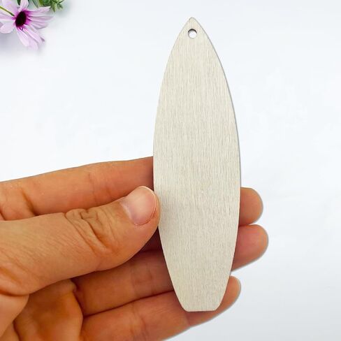 30 Pcs 4 Inch Unfinished Wood Surfboard Cutouts DIY Crafts Wooden Surfboard Shaped Hanging Ornaments with Hole Hemp Ropes for Summer Beach Hawaii Luau Party Decoration in Kuwait