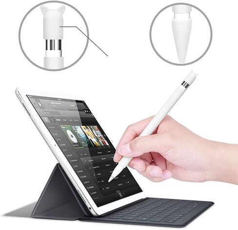 Cute for Cat Ear Anti-Scroll Silicone Protective Pouch Cap Holder Nib Cover Protective for case Skin for Pencil 1, Black in Kuwait