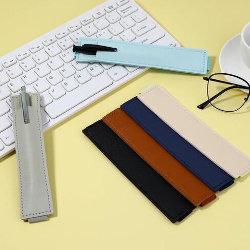 6pcs Colorful Adjustable PU Leather Pen Sleeves, Elastic Band Pencil Holders for Planners Notebook Binders Books, Versatile Journal Accessories for Organized Writing Drawing in Kuwait