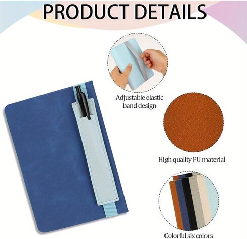 6pcs Colorful Adjustable PU Leather Pen Sleeves, Elastic Band Pencil Holders for Planners Notebook Binders Books, Versatile Journal Accessories for Organized Writing Drawing in Kuwait
