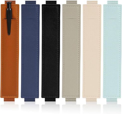 6pcs Colorful Adjustable PU Leather Pen Sleeves, Elastic Band Pencil Holders for Planners Notebook Binders Books, Versatile Journal Accessories for Organized Writing Drawing in Kuwait