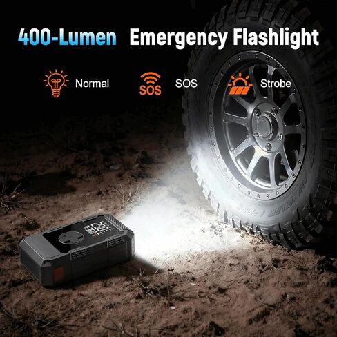 4000A Car Jumper Starter Portable with Air Compressor, 12V Battery Jump Starter with Tire Pump 150PSI for 10L Gas Diesel Engines, Car Battery Jumper Pack Combo with LED Light, Auto Shutoff in Saudi Arabia