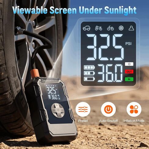 4000A Car Jumper Starter Portable with Air Compressor, 12V Battery Jump Starter with Tire Pump 150PSI for 10L Gas Diesel Engines, Car Battery Jumper Pack Combo with LED Light, Auto Shutoff in Saudi Arabia