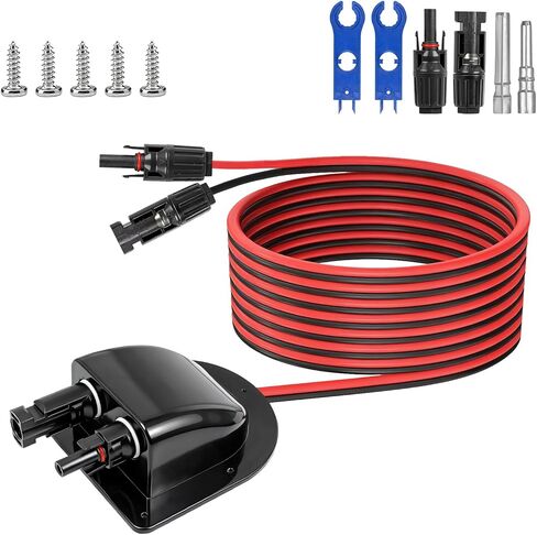 Solar Cable Entry Gland with 10Ft 10AWG Solar Extension Cable, MC4 Entry Connectors Solar Junction Box Fit for RV, Boat, Camper, Van, Garage, PPO Insulated Tinned Copper Wire in Saudi Arabia