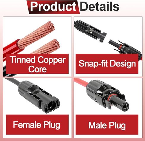 Solar Cable Entry Gland with 10Ft 10AWG Solar Extension Cable, MC4 Entry Connectors Solar Junction Box Fit for RV, Boat, Camper, Van, Garage, PPO Insulated Tinned Copper Wire in Saudi Arabia