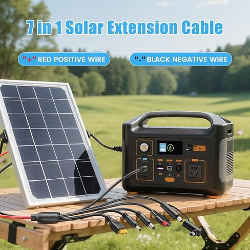 7-in-1 Solar Panel Adapter Connectors,3.6 Feet Universal 12AWG MC4 Cable to DC 8mm XT60 Anderson,Solar Charge Cable Kit Multiple DC Adapters for RC Battery Portable Power Stations, Solar Generators in Saudi Arabia