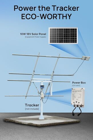 ECO-WORTHY Power Box for Solar Tracker System IP65 Waterproof: 10W Monocrystalline Solar Panel + 6AH 12V LiFePO4 Battery with 3000+ Cycles and BMS Protection Plug and Play for Garden and Outdoor in Kuwait
