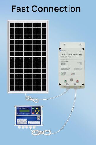ECO-WORTHY Power Box for Solar Tracker System IP65 Waterproof: 10W Monocrystalline Solar Panel + 6AH 12V LiFePO4 Battery with 3000+ Cycles and BMS Protection Plug and Play for Garden and Outdoor in Kuwait