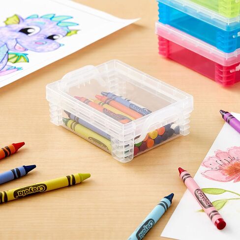 Simply Tidy Stacking Crayon Box - Plastic Storage Containers for School Supplies, Sewing and Crafts - Clear, Bulk 36 Pack in Saudi Arabia