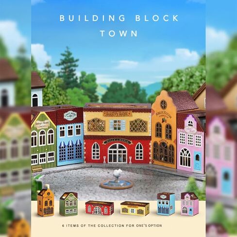 DIY Miniature Houses QH Series Architectural Town (Six-Piece Set) No-Cut Paper Components Design, Includes Transparent Dust Cover, Personalized Desktop Display in Saudi Arabia