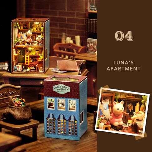 DIY Miniature Houses QH Series Architectural Town (Six-Piece Set) No-Cut Paper Components Design, Includes Transparent Dust Cover, Personalized Desktop Display in Saudi Arabia