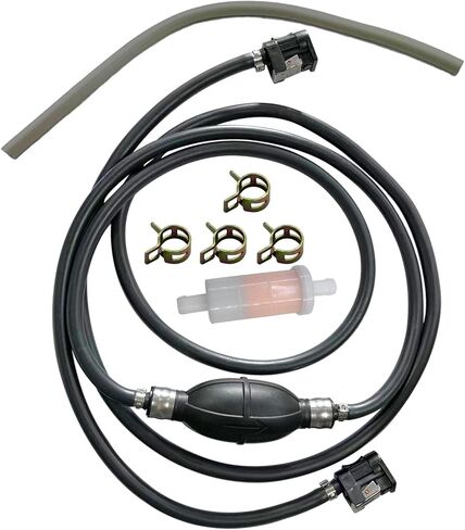 32-858104K08 Outboard Fuel Line 5/16" 10 Ft Hose Kit Compatible with Yamaha Marine Johnson Mercury Outboard 4 hp-200 hp Includes Primer Bulb Tank Quick Female Connector 35-816296-4 Fuel Filter in Kuwait