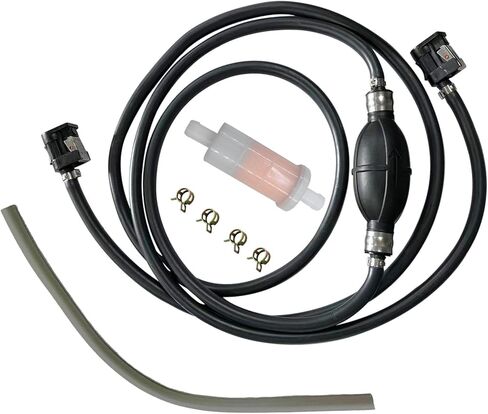 32-858104K08 Outboard Fuel Line 5/16" 10 Ft Hose Kit Compatible with Yamaha Marine Johnson Mercury Outboard 4 hp-200 hp Includes Primer Bulb Tank Quick Female Connector 35-816296-4 Fuel Filter in Kuwait