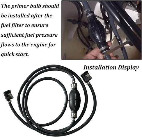 32-858104K08 Outboard Fuel Line 5/16" 10 Ft Hose Kit Compatible with Yamaha Marine Johnson Mercury Outboard 4 hp-200 hp Includes Primer Bulb Tank Quick Female Connector 35-816296-4 Fuel Filter in Kuwait