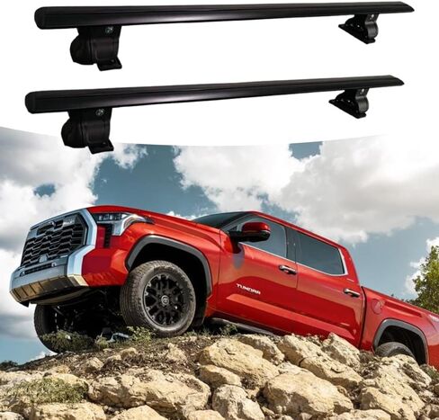 2PCS (Black) Cross Bars Roof Rack Cargo Rack Luggage Bars Fits for Toyota Tundra 2022-2026 Roof Racks Aluminum Crossbar Roof Rail Bar in Saudi Arabia