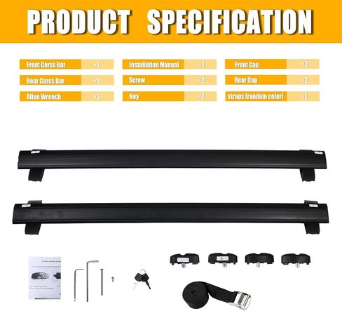 Locking Roof Rack Cross Bars for 2011-2021 Jeep Grand Cherokee with Grooved Side Rails, 260LB Heavy Duty Aluminum Cargo Bars, Anti-Theft Roof Rail Crossbars (Black) in Saudi Arabia
