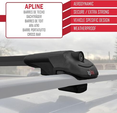 Compatible with BMW X5 (E70) 2006-2013 ACE-1 Model Car Roof Rack Cross Bar Black Aluminium 2 Bars in Saudi Arabia