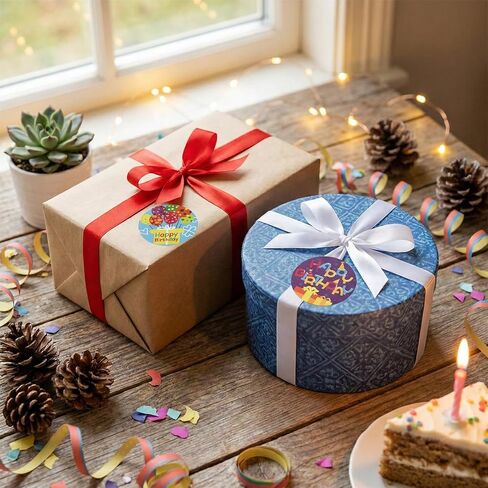 Happy Birthday Stickers 120 Pcs 2" Colorful Happy Birthday Stickers Round Self Adhesive Seal Label Sticker for Cards, Envelopes, Gift Wrapping (12 Styles) in Kuwait