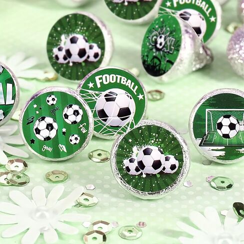 500Pcs Soccer Sticker Roll, 1 Inch Round Green Design Soccer Ball Label Stickers Self-Adhesive Sports Theme Decorative Stickers for DIY Scrapbook Classroom Teacher Incentive Envelope Seals in Saudi Arabia