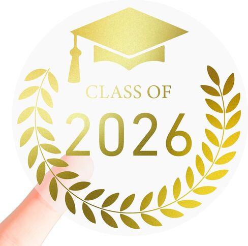 120Pcs 2026 Graduation Stickers for Envelopes, 1.6" Gold Foil Class of 2026 Party Favors, Transparent Congrats Grad Stickers with Cap for School Invitation Grad Party Favors Labels in Saudi Arabia