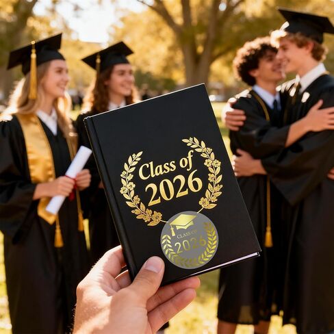 120Pcs 2026 Graduation Stickers for Envelopes, 1.6" Gold Foil Class of 2026 Party Favors, Transparent Congrats Grad Stickers with Cap for School Invitation Grad Party Favors Labels in Saudi Arabia