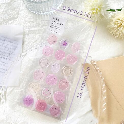 Clear Floral Wax Seal Stickers, 18 Pcs Self-Adhesive Envelope Seals for Wedding Invitations, Christmas Cards, Party Favors, Gift Wrapping, Birthday, Bridal Shower, Elegant Botanical Design in Kuwait