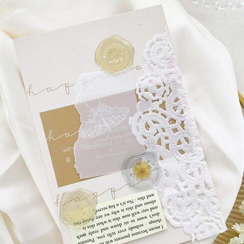 Clear Floral Wax Seal Stickers, 18 Pcs Self-Adhesive Envelope Seals for Wedding Invitations, Christmas Cards, Party Favors, Gift Wrapping, Birthday, Bridal Shower, Elegant Botanical Design in Kuwait