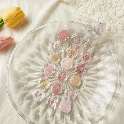 Clear Floral Wax Seal Stickers, 18 Pcs Self-Adhesive Envelope Seals for Wedding Invitations, Christmas Cards, Party Favors, Gift Wrapping, Birthday, Bridal Shower, Elegant Botanical Design in Kuwait