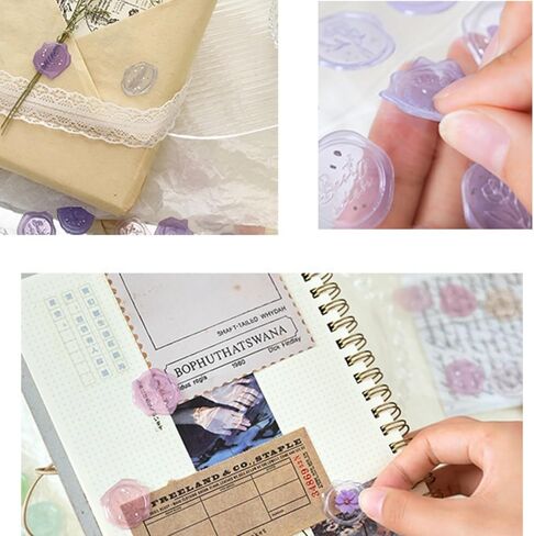 Clear Floral Wax Seal Stickers, 18 Pcs Self-Adhesive Envelope Seals for Wedding Invitations, Christmas Cards, Party Favors, Gift Wrapping, Birthday, Bridal Shower, Elegant Botanical Design in Kuwait