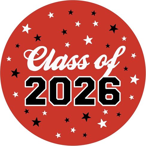 120 Pack Class of 2026 Graduation Stickers – Red Party Favor Bag Labels, 1.6 Inch Round Envelope Seals, Graduation Party Favors & Decorations (Available in Black, Red, and Blue) in Saudi Arabia