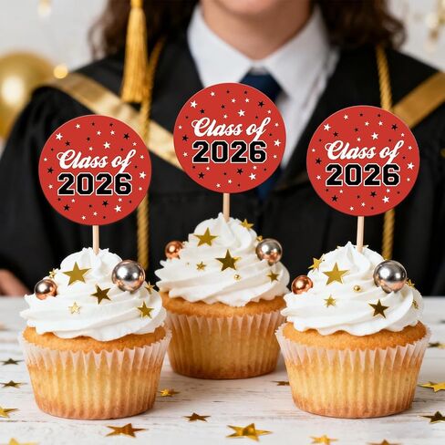 120 Pack Class of 2026 Graduation Stickers – Red Party Favor Bag Labels, 1.6 Inch Round Envelope Seals, Graduation Party Favors & Decorations (Available in Black, Red, and Blue) in Saudi Arabia