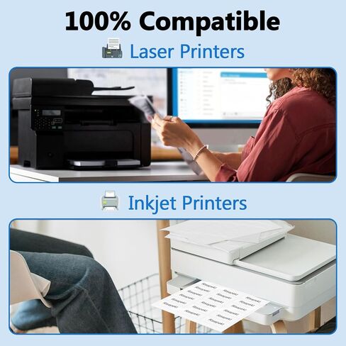 300 Pcs 1" x2-5/8 Clear 30 Up Mailing Address Labels for Laser & Inkjet Printer, Risepekt 10 Sheets Waterproof 1x2.625 30 per Sheet on US Letter, Transparent 30 per Page Return Address Stickers in Saudi Arabia