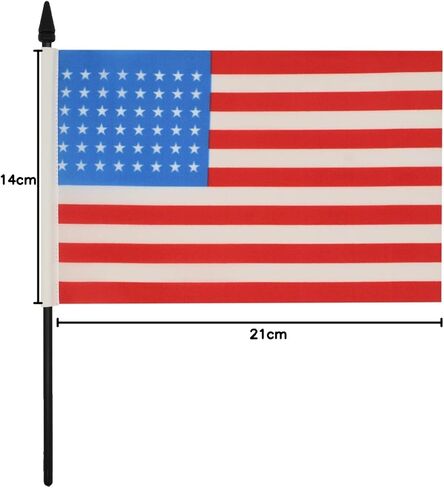 USA 48 stars Table Flag 5'' x 8'' - US - American Desk Flag 21 x 14 cm - Black plastic stick and base - AZ FLAG in Saudi Arabia