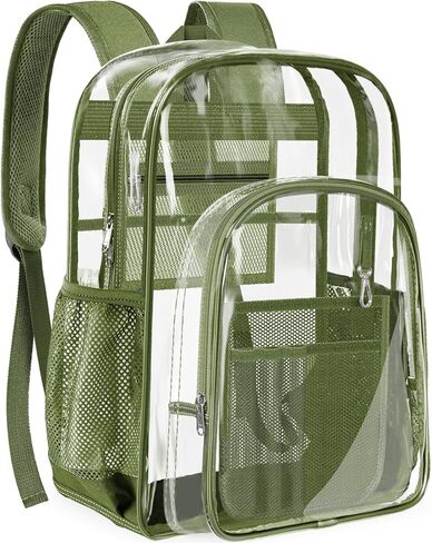 PAMANO Clear Backpack Transparent Heavy Duty Bookbag See Through Bag for College Work Travel Security, Navy XL in Saudi Arabia