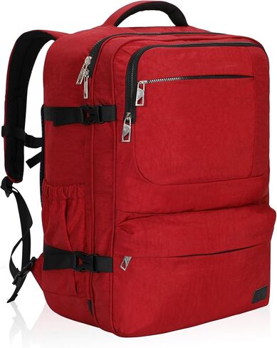 حقيبة ظهر Hynes Eagle 44L تحمل على الظهر معتمدة من شركة الطيران للرجال والنساء حقيبة ظهر كبيرة للكمبيوتر المحمول مقاس 17 بوصة من النايلون حقيبة ظهر ليلية لعطلة نهاية الأسبوع باللون الرمادي in Kuwait